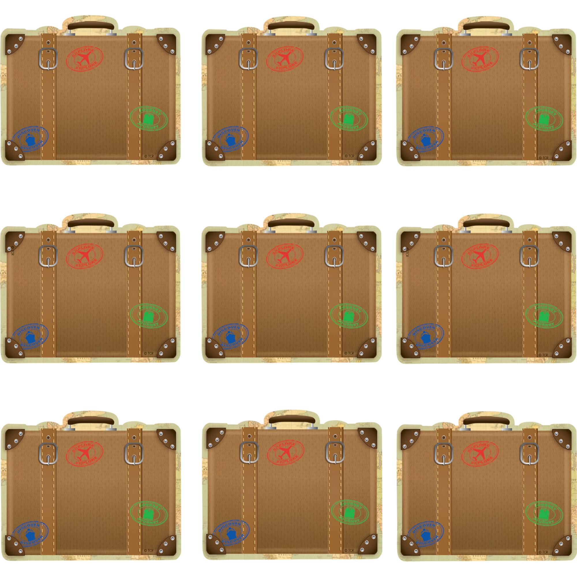 Teacher Created Resources Mini Travel the Map Luggage Accents, 6 Packs of 36